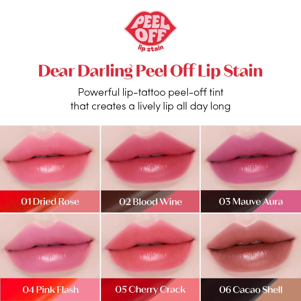 Dear Darling Peel Off Lip Stain - Mauve Aura | Hydrating Hydrogel Tint, Long-Lasting, Waterproof, High Pigment