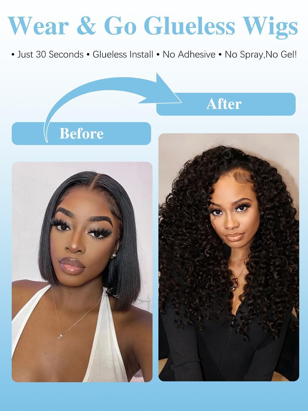 Burmese Curly Half Wig - 20 Inch Human Hair for Black Women | Glueless Drawstring Design, 180% Density, Natural Black