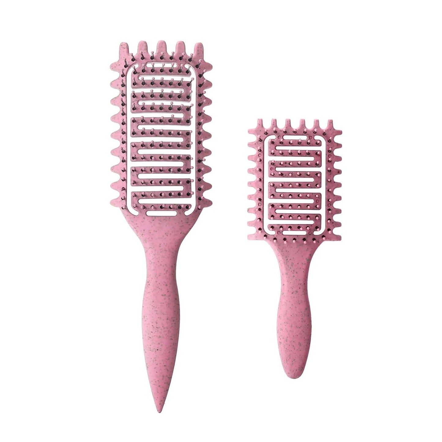 Curl Defining Brush - Vented Detangling Hair Brush for Curly Hair | Lightweight & Curved Design (Pink)
