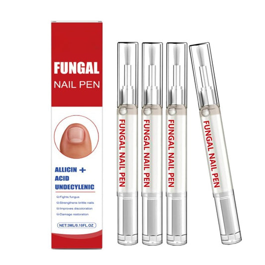 4PCS Fungal Nail Pen with Allicin & 25% Undecylenic Acid, Toenail Fungus Treatment, Toenail & Fingernail Care, for Yellow, Discolored, Thick or Damaged Nails