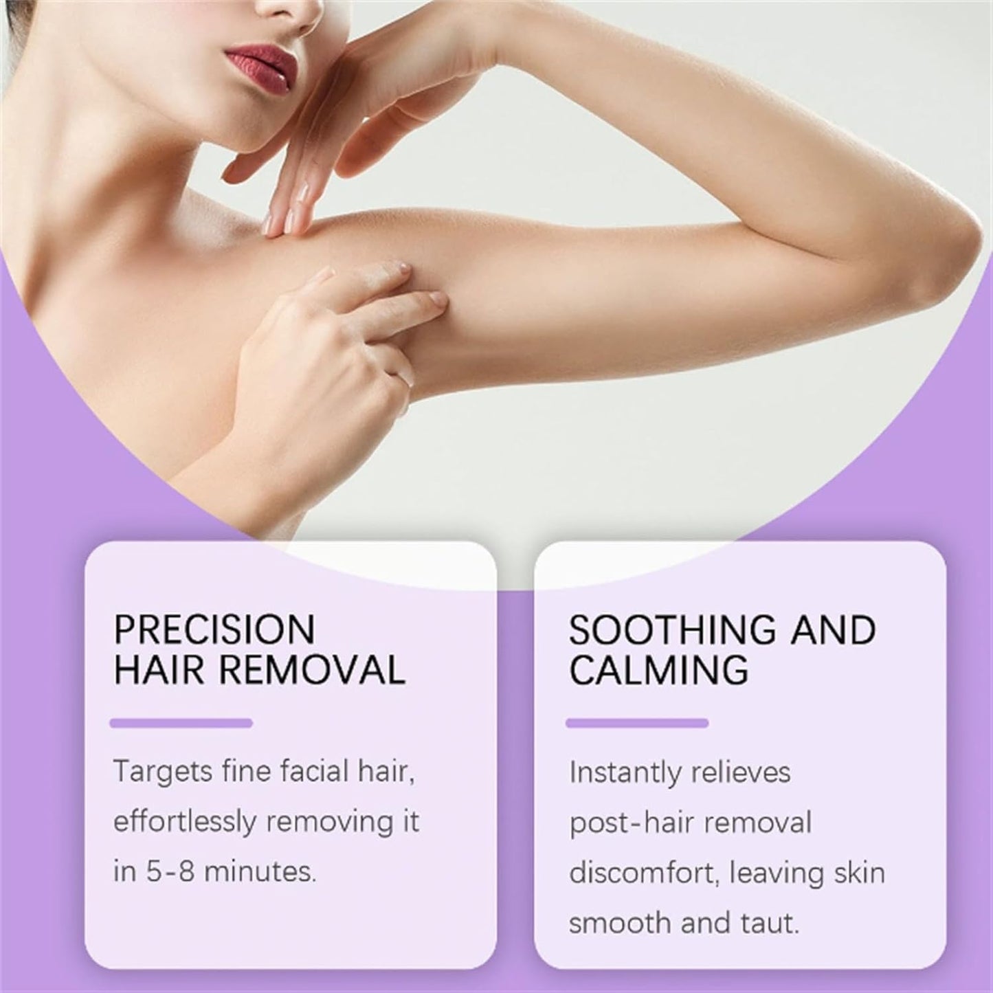 Hair Removal Cream for Sensitive Skin - Fast-Acting Formula with Aloe & Hyaluronic Acid | 2PC Set for Men & Women