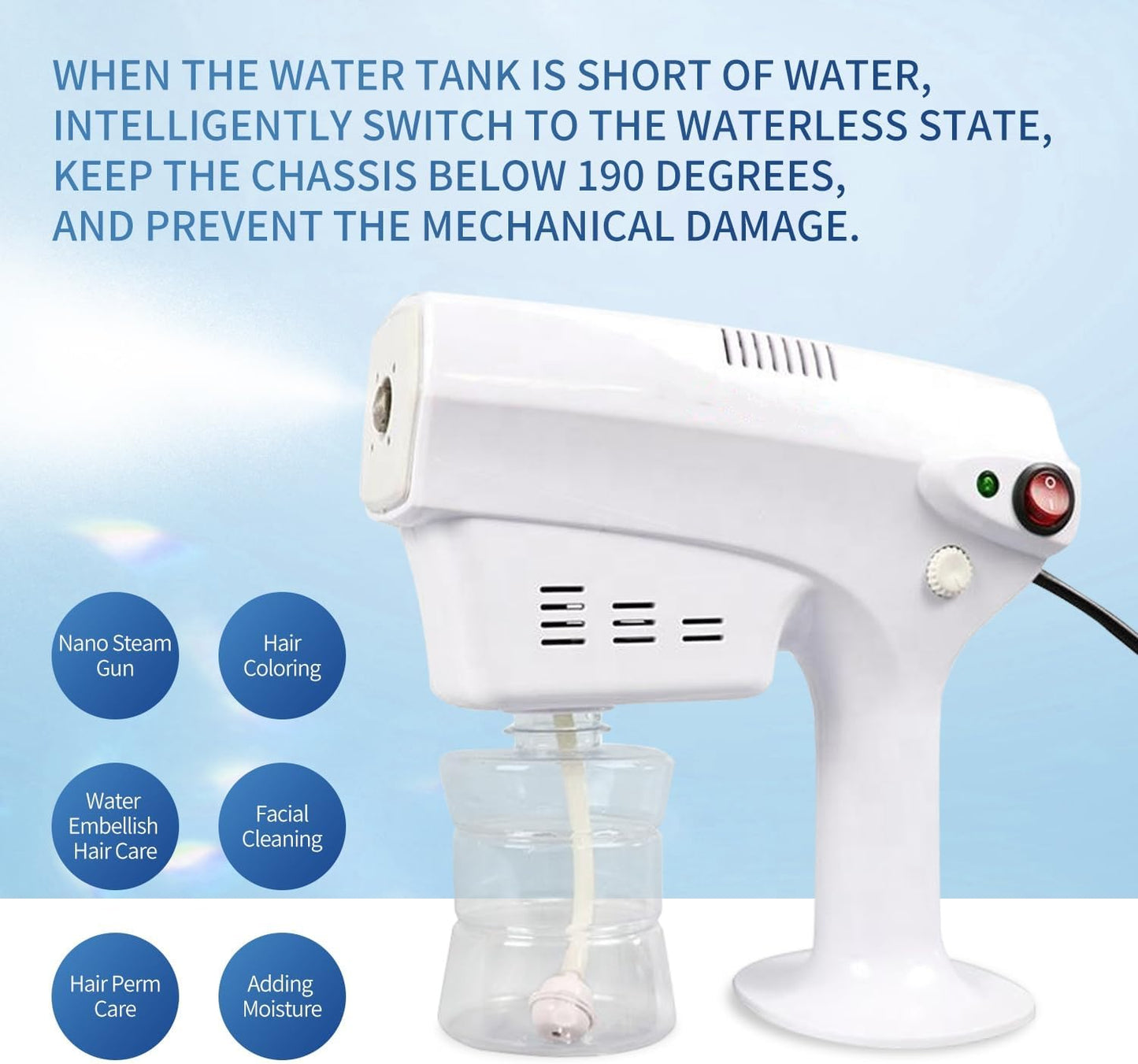 Portable Nano Steam Gun - Hair Care & Facial Steamer for Deep Hydration | Compact Design