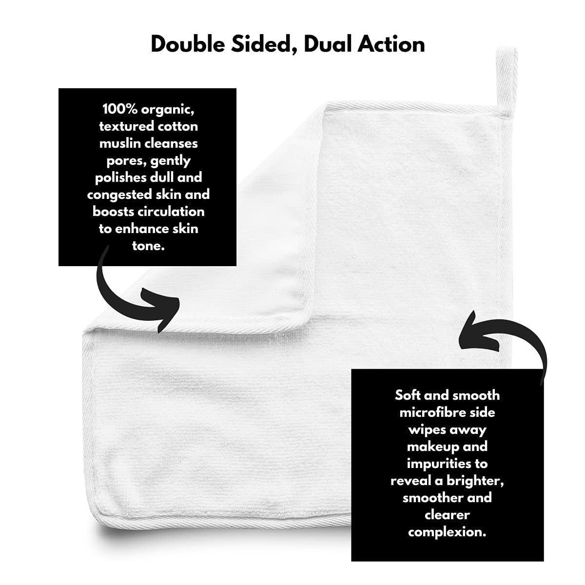 Ané Makeup Remover | 3-Pack Double-Sided Muslin & Microfiber Cleansing Cloths for Gentle Skin Care