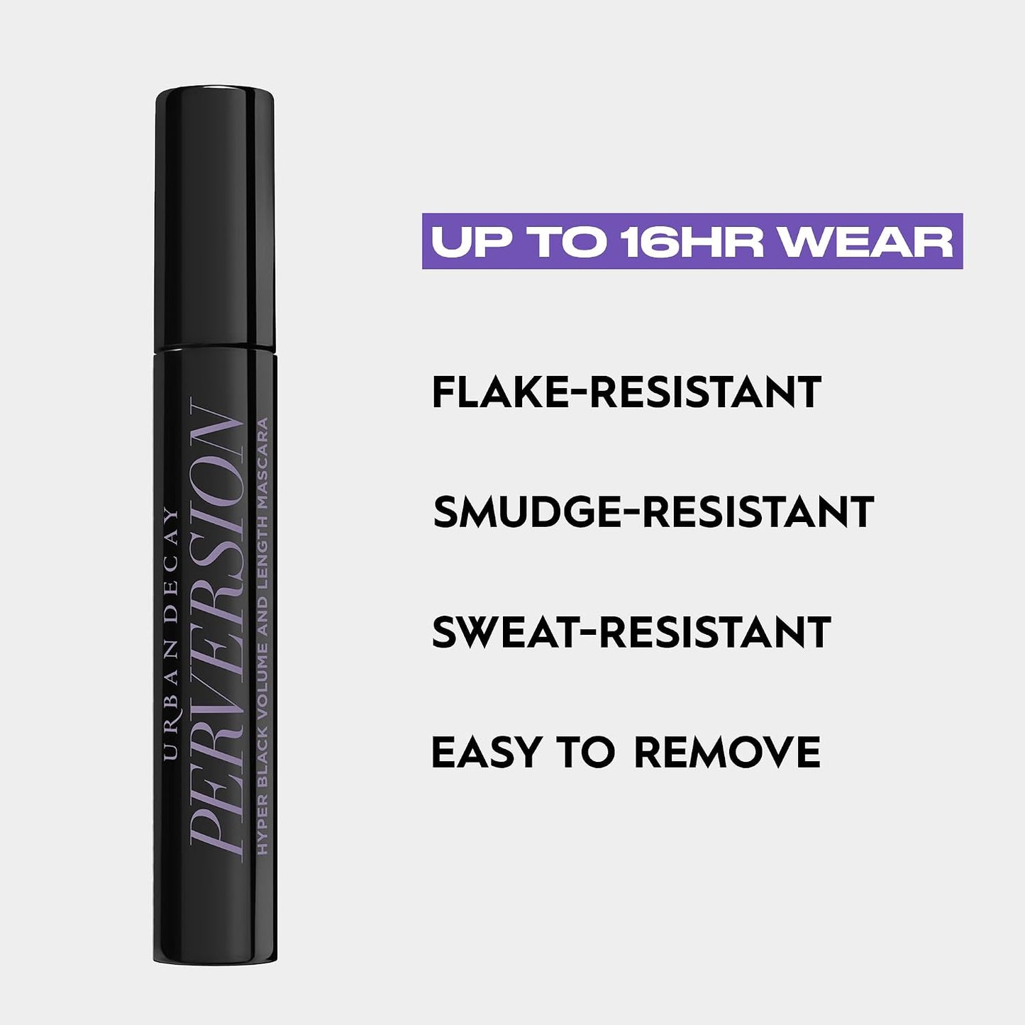 Urban Decay Perversion Volumizing Mascara - Black Lengthening & Smudge-Resistant Formula | 16HR Wear, Vegan, Cruelty-Free