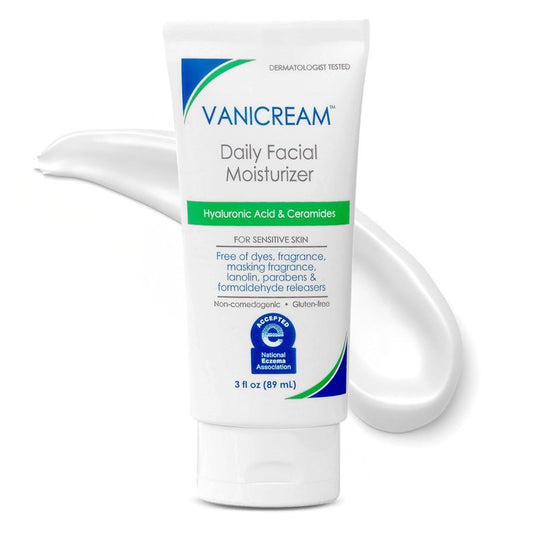 Vanicream Daily Facial Moisturizer - Hydrating Ceramides & Hyaluronic Acid for Sensitive Skin | 3 fl oz
