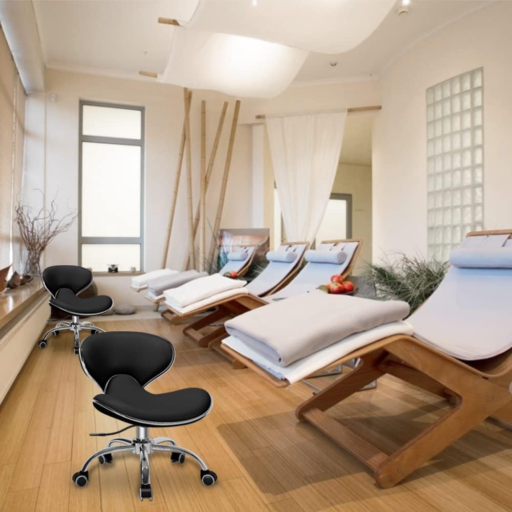 Ergonomic Pedicure Chair for Nail Tech - Adjustable Height, Hourglass Back Support | Ideal for Salon, Spa & Tattoo Use