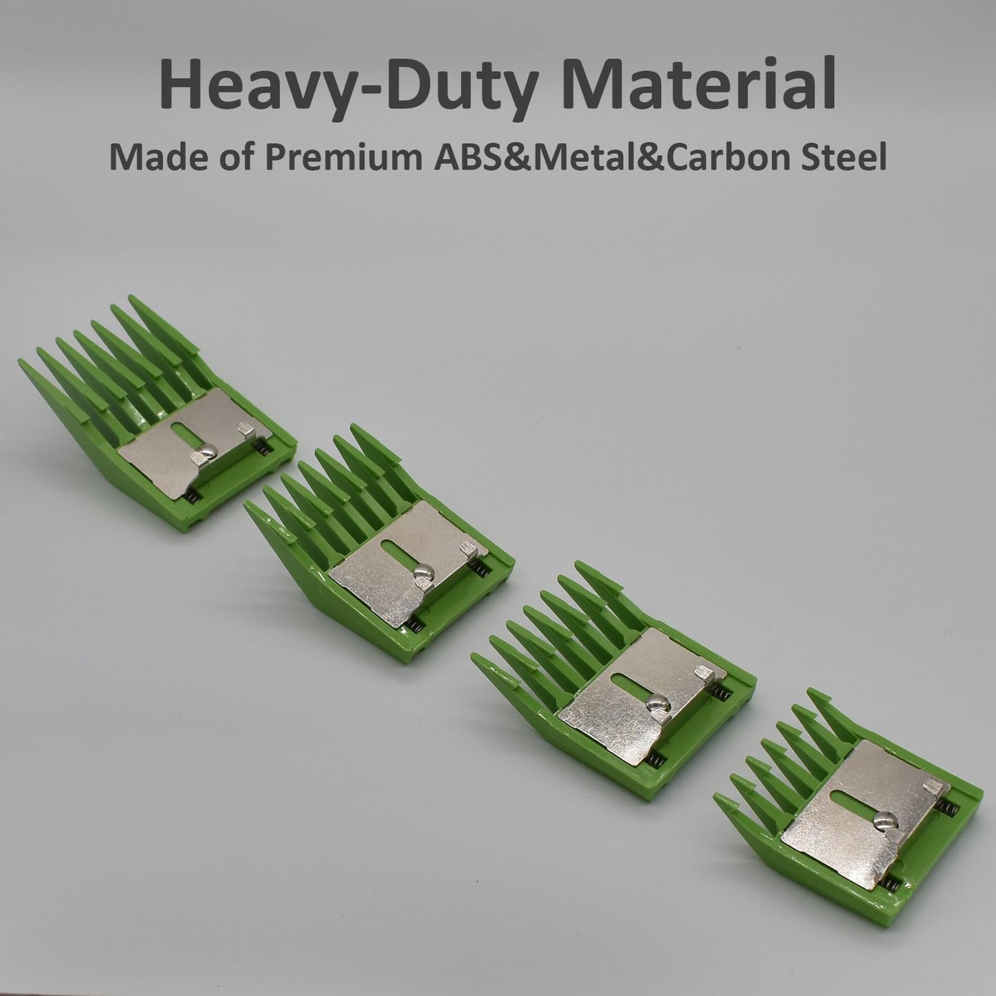 Professional A5 Animal Clipper Attachment Guard Guide Combs Set, 1/8" 1/4" 3/8" 1/2" Compatible with Andis AG BG, Oster Classic 76 Golden A5, Wahl KM Series Pet Groomer Horse Clipper Models (Green)