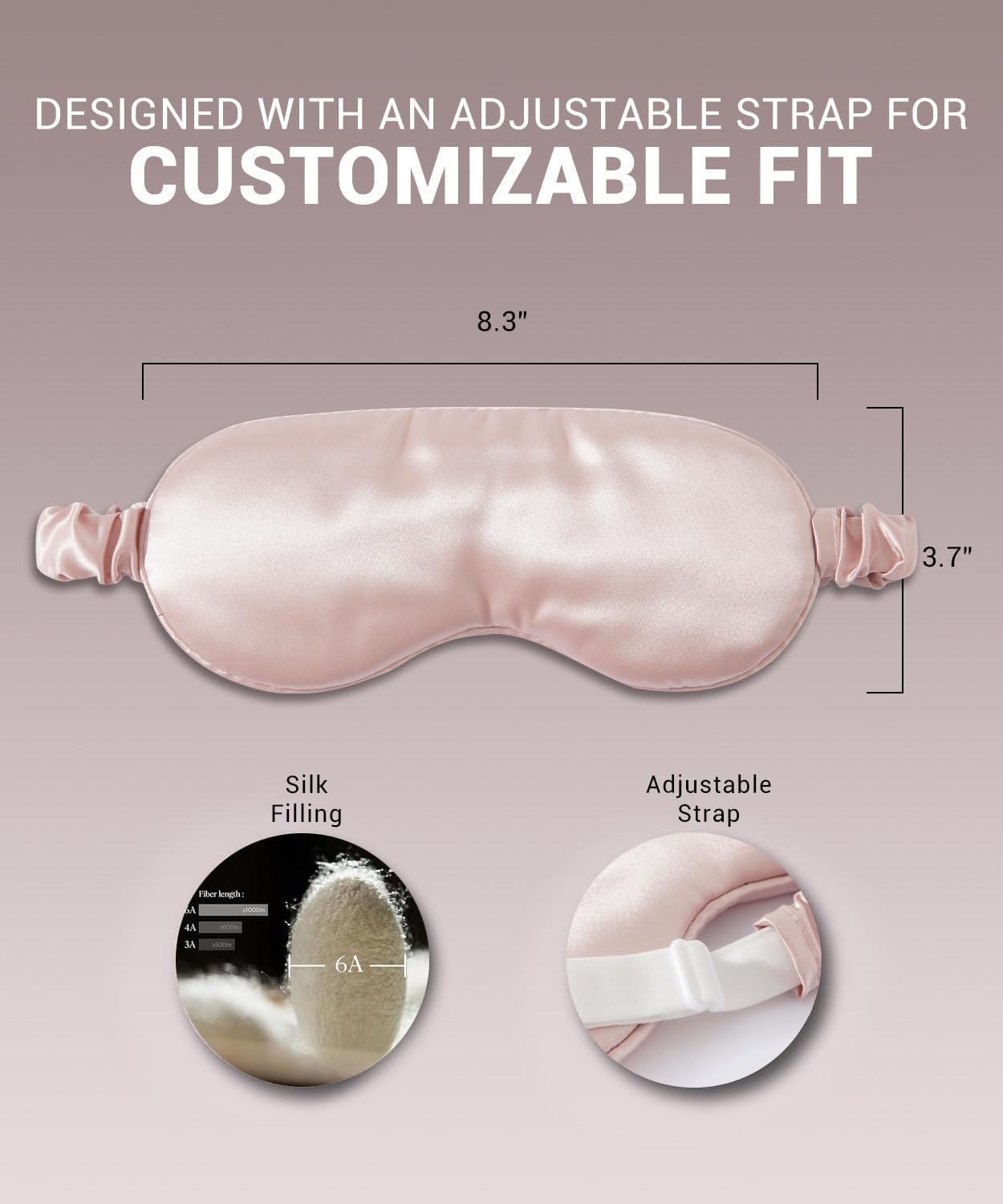 22 Momme 100% Mulberry Silk Sleep Mask - Ultra-Comfy Eye Mask with Earplugs | Pink