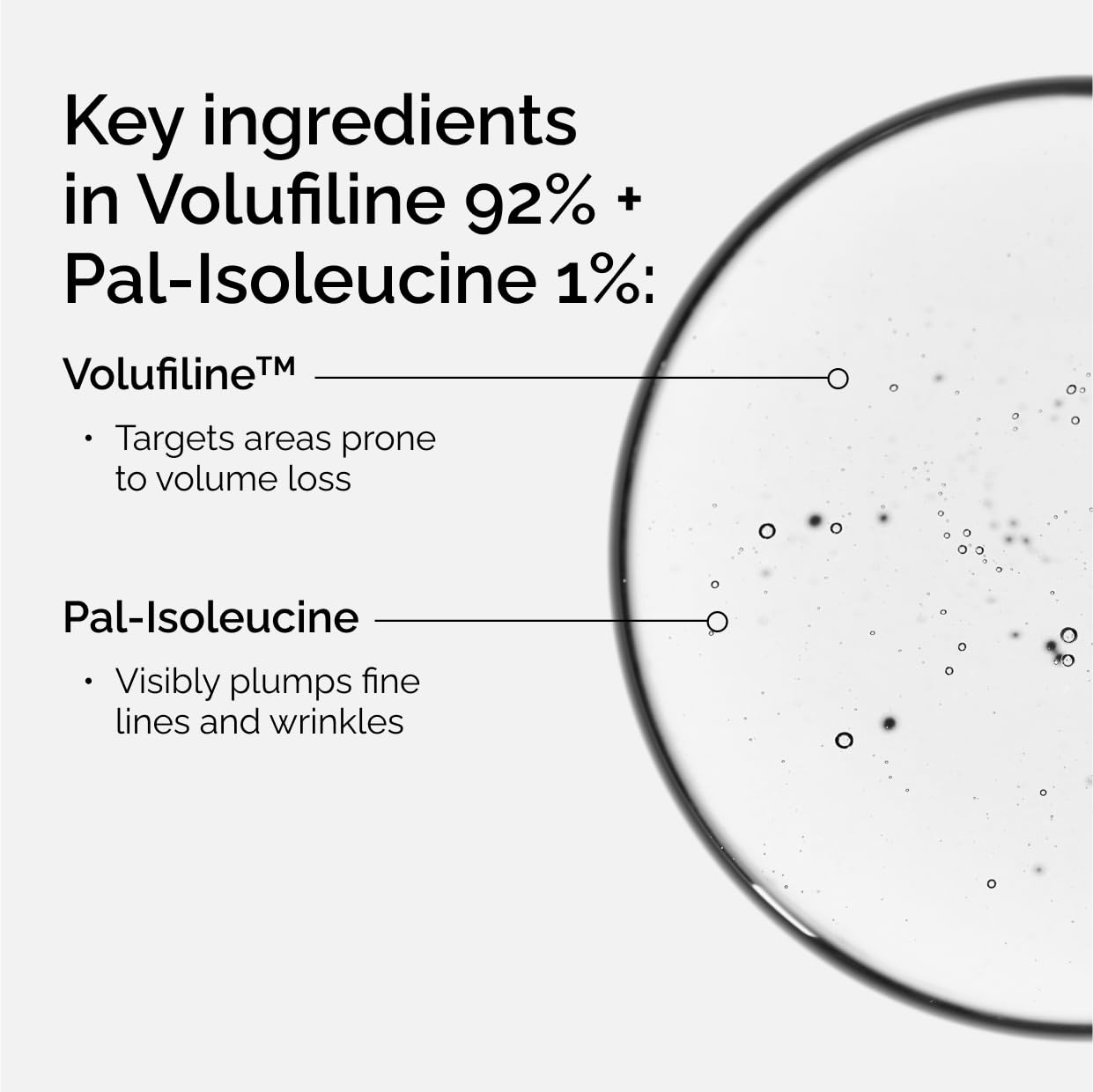 Volufiline 92% + Pal-Isoleucine Plumping Serum - Facial Skincare for Volume Loss | 0.5 Fl Oz
