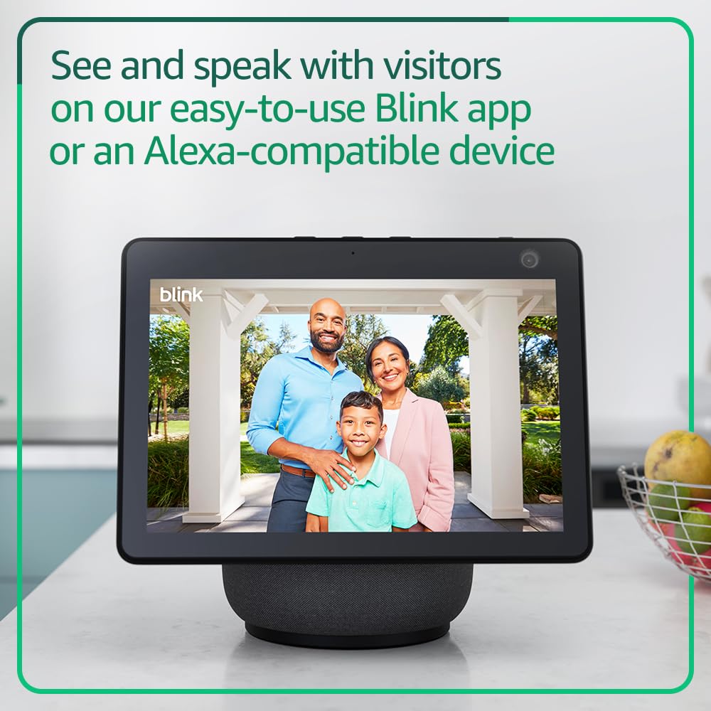 Blink Video Doorbell – Head-to-toe HD view, two-year battery life, and simple setup. Required Sync Module not included – Add-On (Black)