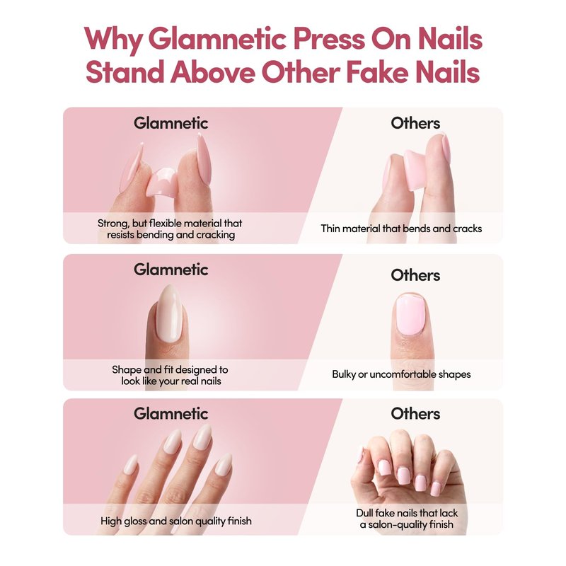 Glamnetic Press On Nails - Short Oval Greek-Inspired Patterns with Gold Foil | 30 Nail Kit with Glue, 15 Sizes