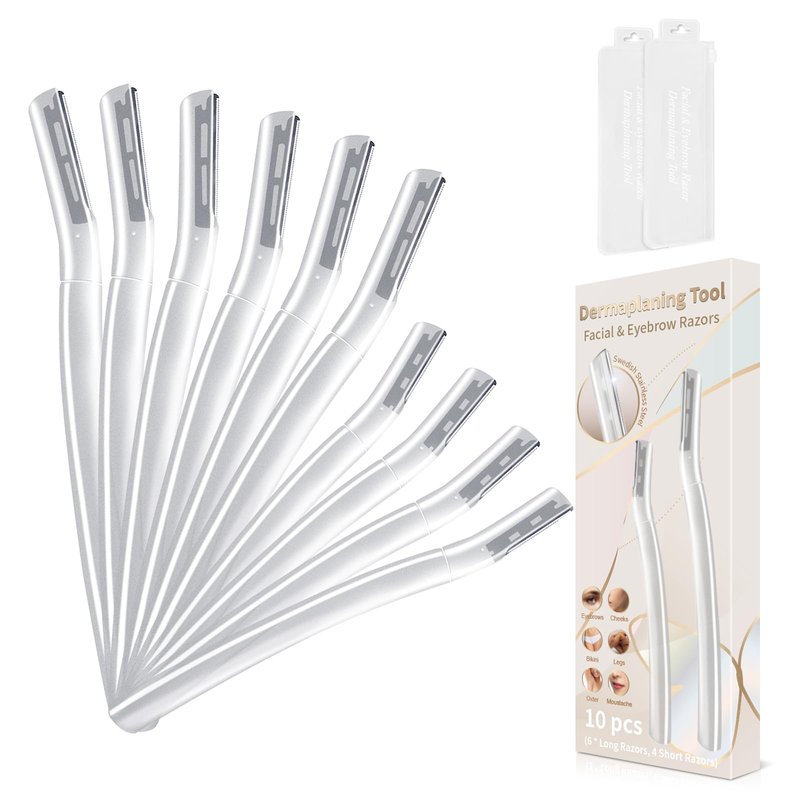 Dermaplane Razor for Women Face, Precision Face Razors for Women, Gentle Exfoliation Microblades for Sensitive Skin, Peach Fuzz Remover, Perfectly Shape Brows