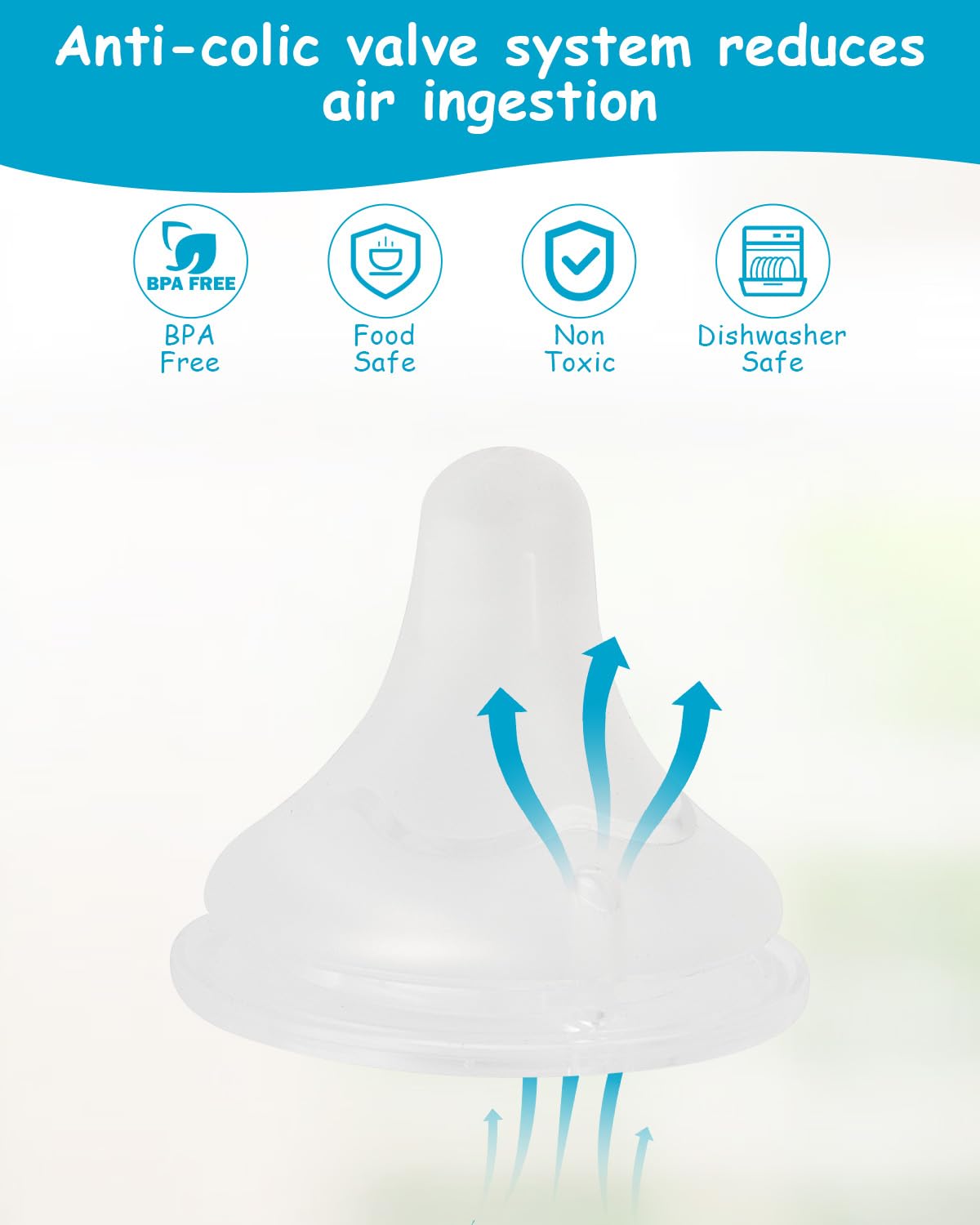Silicone Nipple (S) for Spectra Baby Bottles, Slow Flow, 0m+, 4 Count