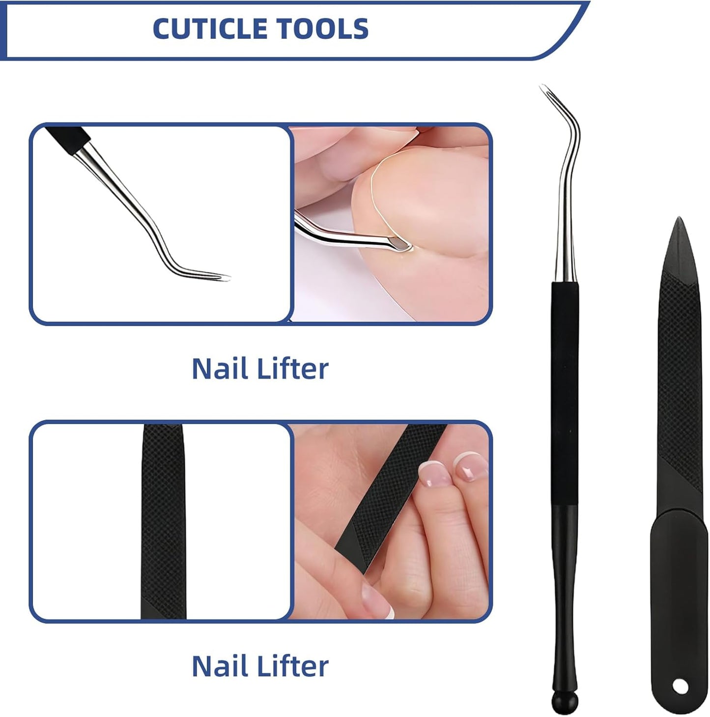 Toenail Clippers for Seniors - Heavy Duty Ingrown Nail Cutter with Long Handle | 5-Piece Set for Thick Toes