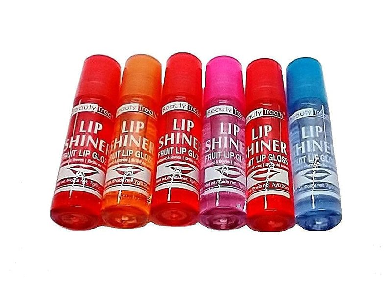 Beauty Treats Lip Shiner Roll-On Fruit Lip Gloss - 6-Piece Assortment Set, 0.25 Oz Each | Moisturizing & Flavorful