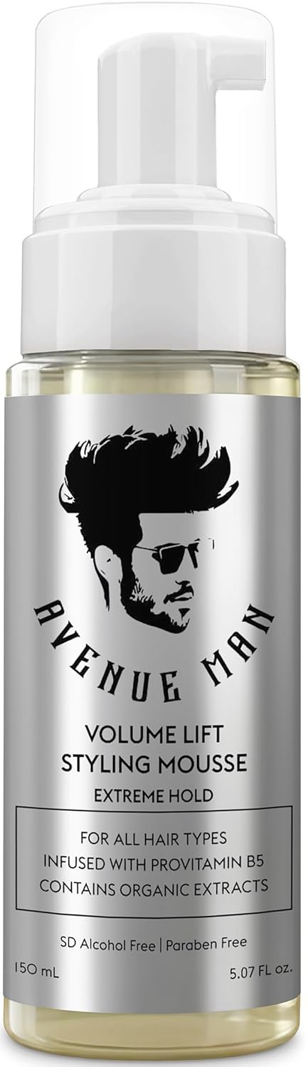 Volume Lift Styling Mousse - Extreme Hold Hair Foam with Argan Oil, Silk Protein & Vitamin E | 5.07 oz, Alcohol & Paraben Free