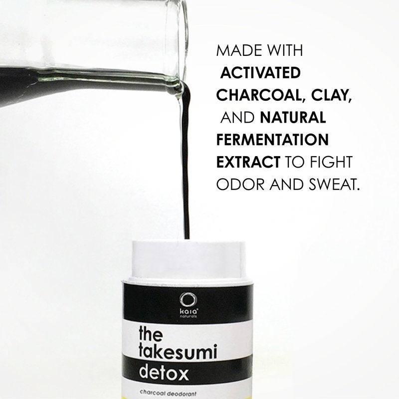 Kaia Naturals the takesumi detox® the charcoal deodorant + detox – Black Oak and Bourbon, Aluminum-Free, Baking Soda-Free, Natural Deodorant Stick for Odor Control 65g/2.29oz