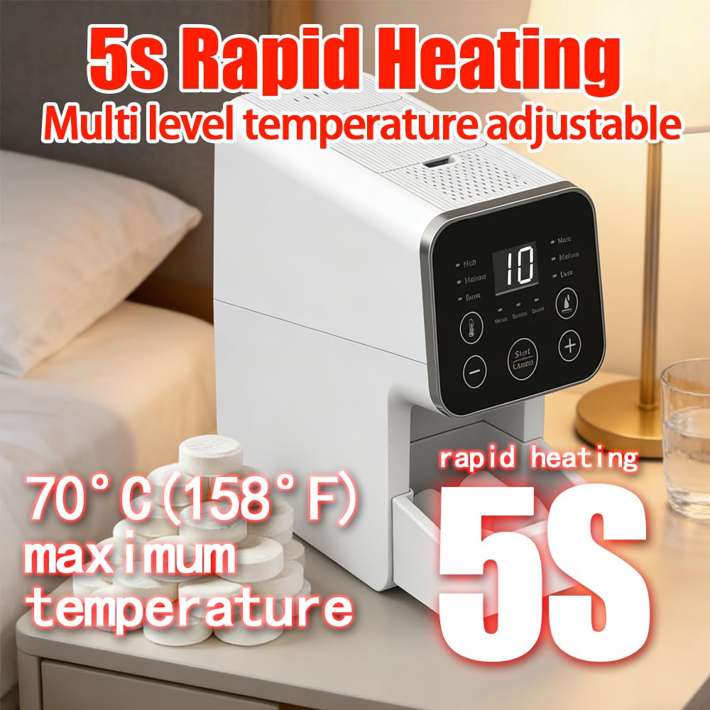 Hot Towel Warmer Machine - 55°C Auto Heating & Dispensing | Includes 50 Compressed Towels, White