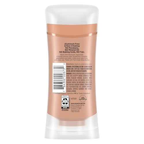SheaMoisture Aluminum-Free Deodorant Stick, 72h Odor Control - 2.6 oz (2 Pack)