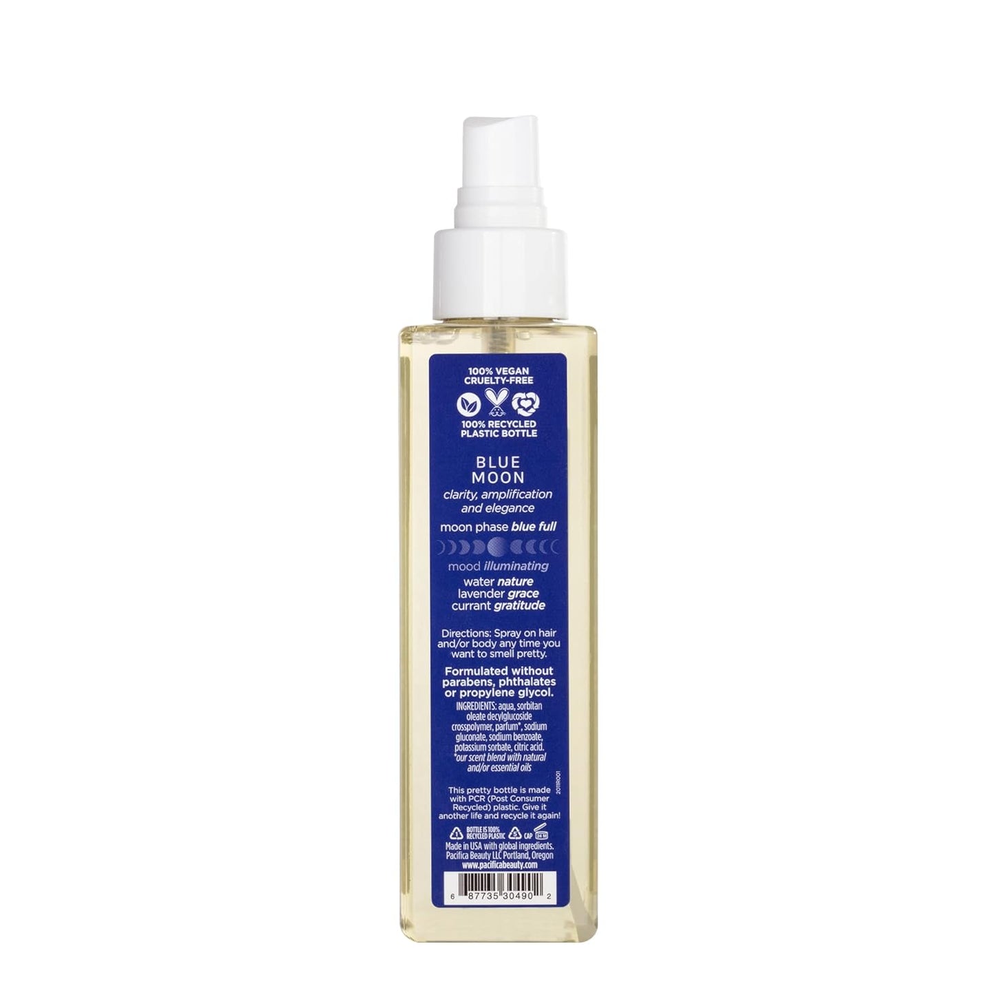 Pacifica Hair Perfume & Body Fragrance Mist - Blue Moon Lavender & Currant | Alcohol-Free, Vegan, 6.5 oz