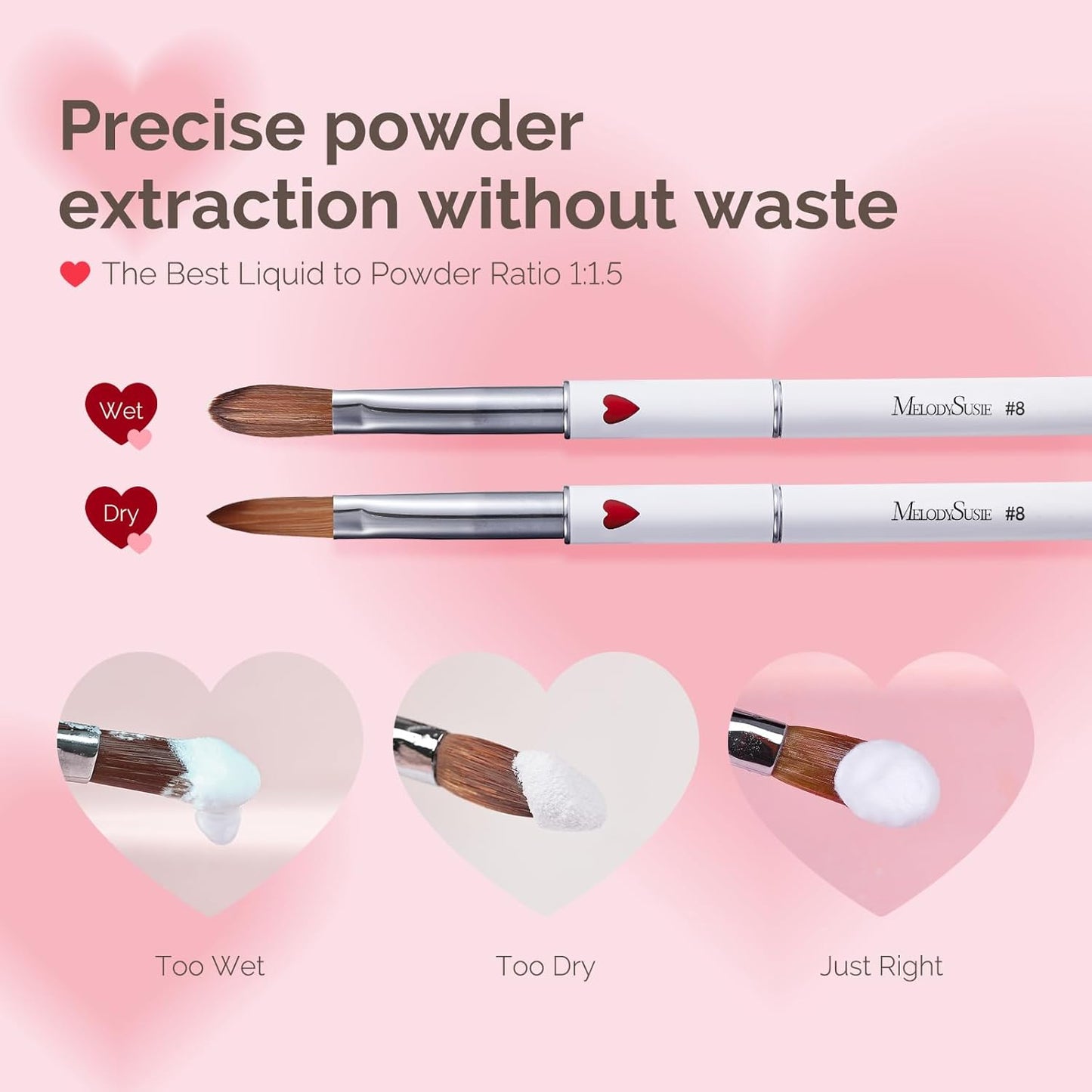 Acrylic Nail Brush Set - 4Pcs Size 8/12/14/16 for Acrylic Powder Extensions & 3D Carving | DIY Home Salon