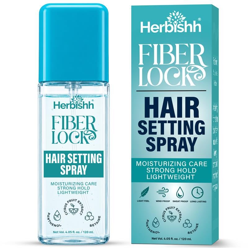 Herbishh Fiber Lock Hair Mist Setting Spray - Lightweight Flexible Hold, 4.05 fl oz