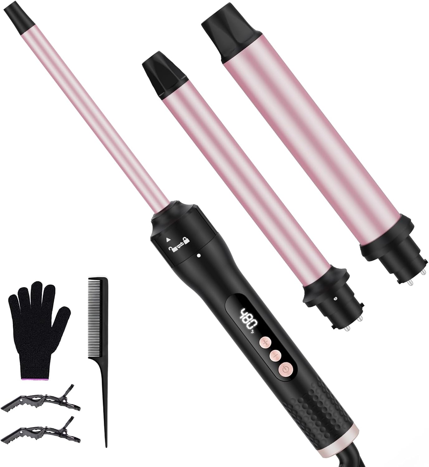 Professional 1/2 Inch Curling Iron - Ceramic Tiny Curling Wand for Short & Long Hair | 2 Temperature Settings, Includes Heat Protective Glove