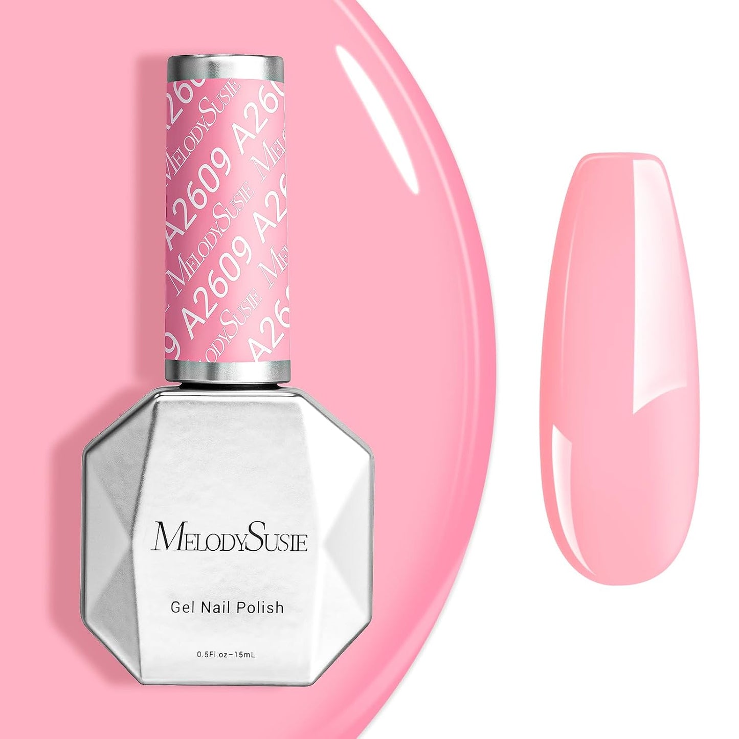 MelodySusie Neon Pink Gel Nail Polish - Bright Hot Pink Soak Off UV LED | 0.5 fl oz for DIY Nail Art & Manicure