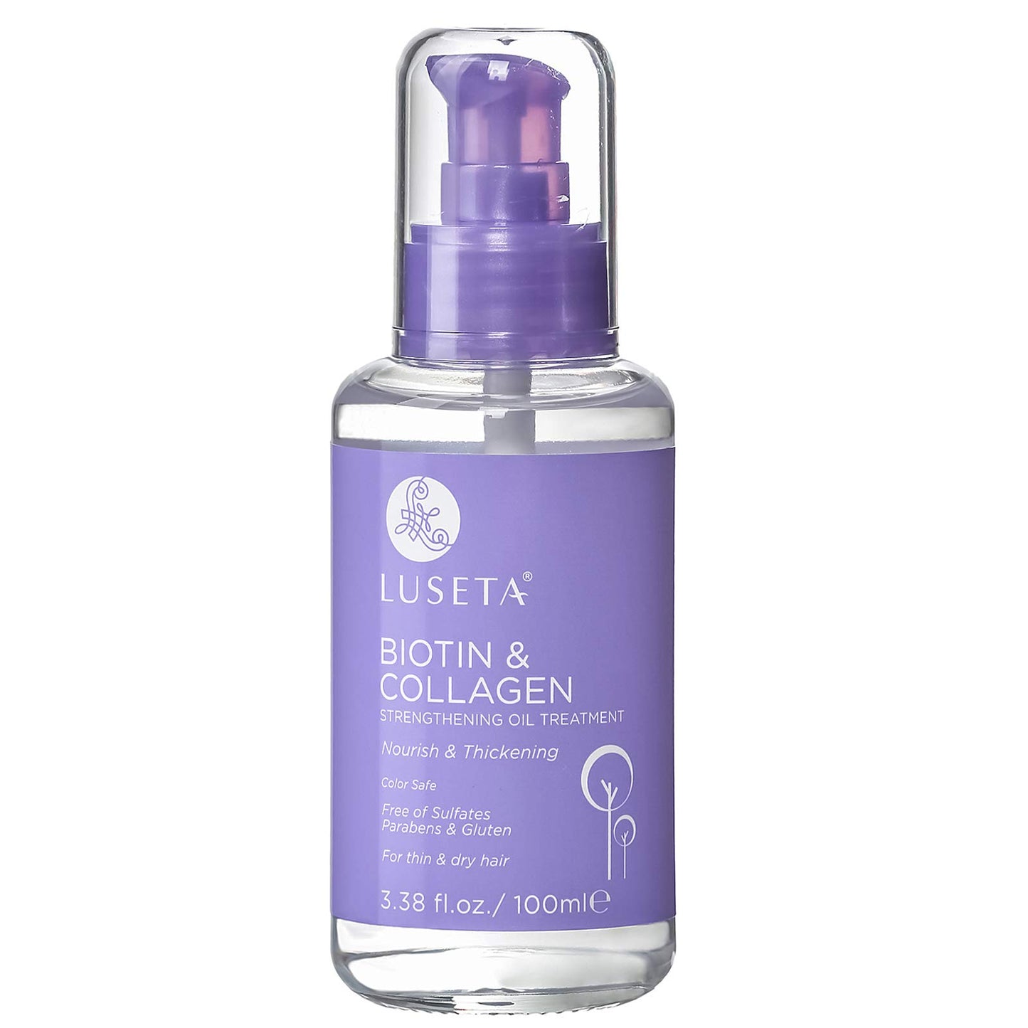 LUSETA L Biotin & Collagen Hair Oil Serum for Thin Hair, 3.38 fl oz