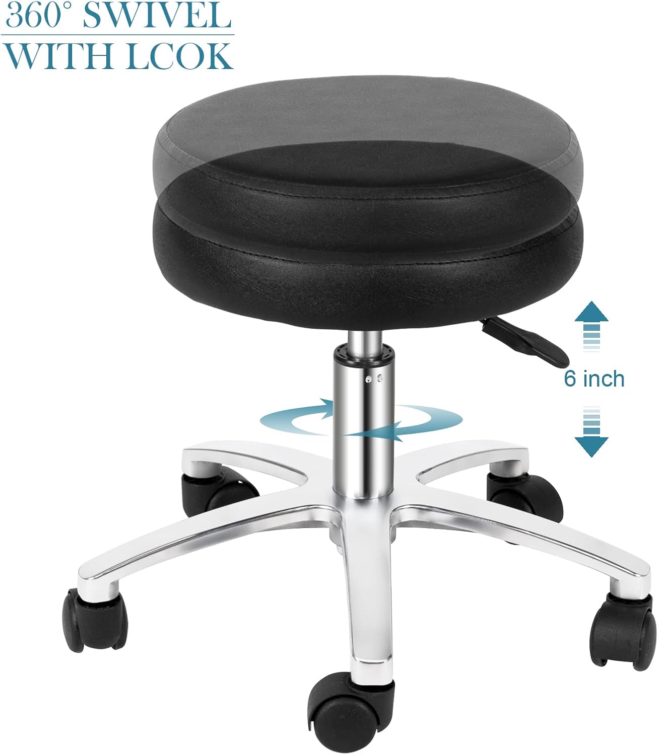 OmySalon Pedicure Chair - Hydraulic Pedi Chair with Stool & Bubble Massage Foot Bath | Beauty Spa Salon Equipment