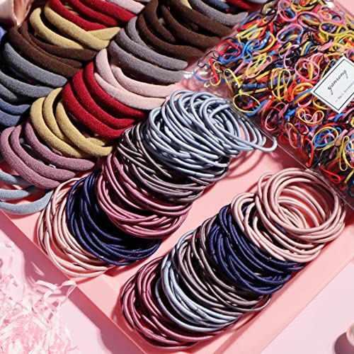 YANRONG 1159Pcs Hair Accessories Set Deep Colour – Seamless Ponytail Holders & Scrunchies for Thick & Curly Hair