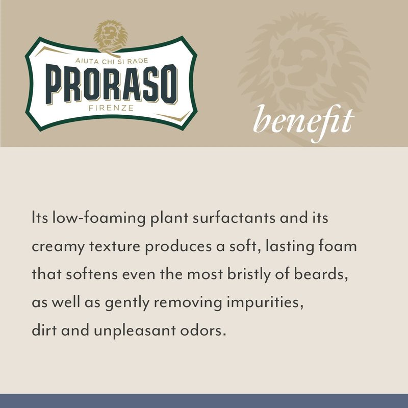 Proraso Cypress and Vetyver Beard Wash - Moisturizing & Cleansing Bergamot & Vetiver Beard and Face Wash - Men's Facial Cleanser - 6.8oz