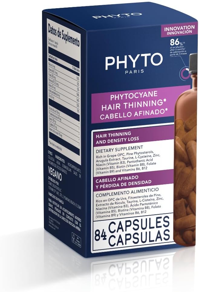 Phyto Anti-Hair Thinning Dietary Supplement - 12-Week Vegan Formula, 84 Count | Gluten-Free, Lactose-Free