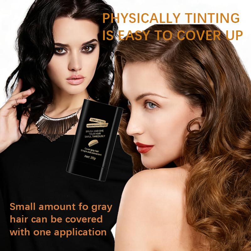 Portable Hair Dye Comb for Gray Hair Coverage - Waterproof & Sweat-Proof 2-in-1 Instant Dye for Men & Women | Black, 2pcs