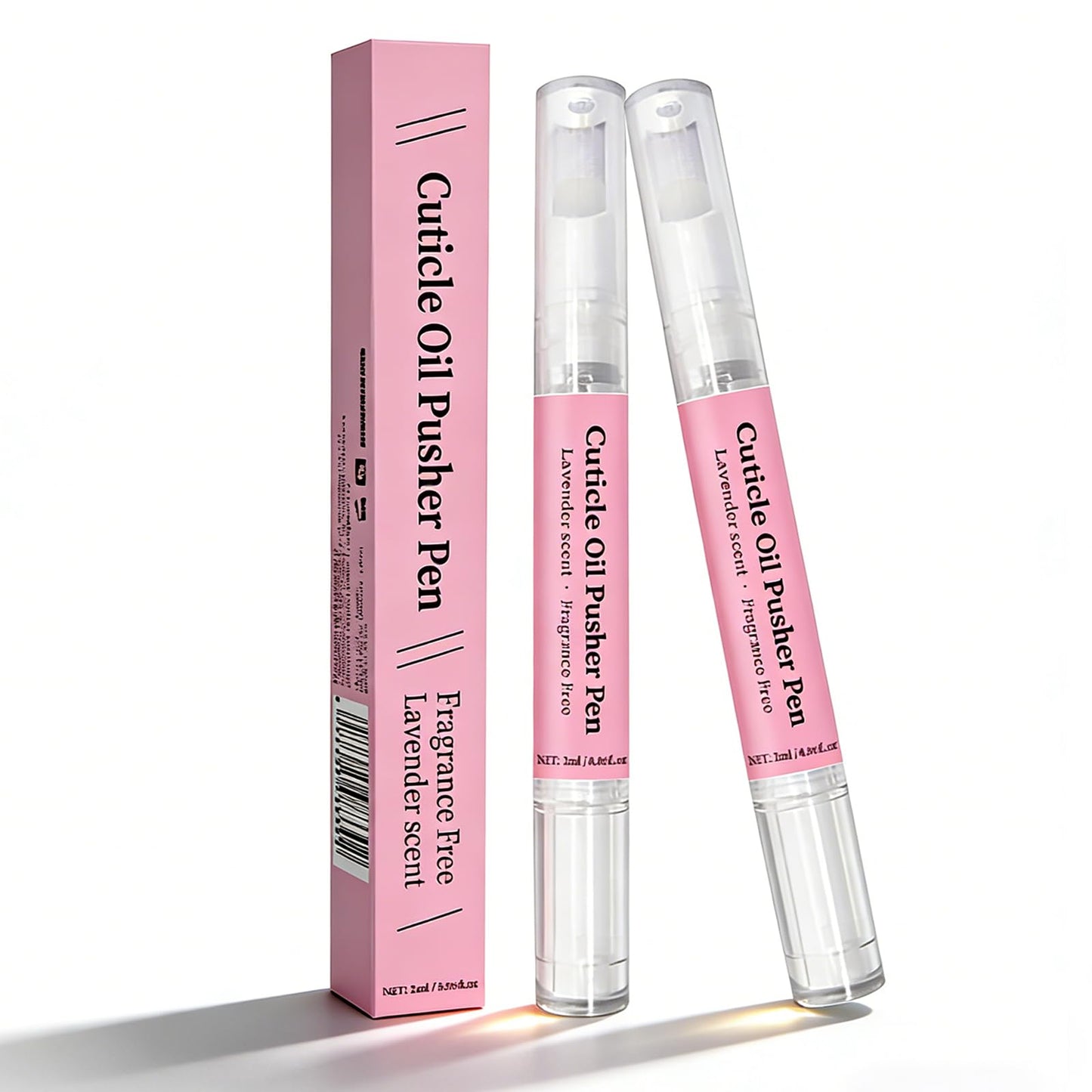 Ceramic Cuticle Pusher & Oil Pen - Professional 2-in-1 Care for Dry, Damaged Nails & Hangnails, Gentle Remover Pen with Nourishing Oil to Moisturize & Strengthen (2 Pack)