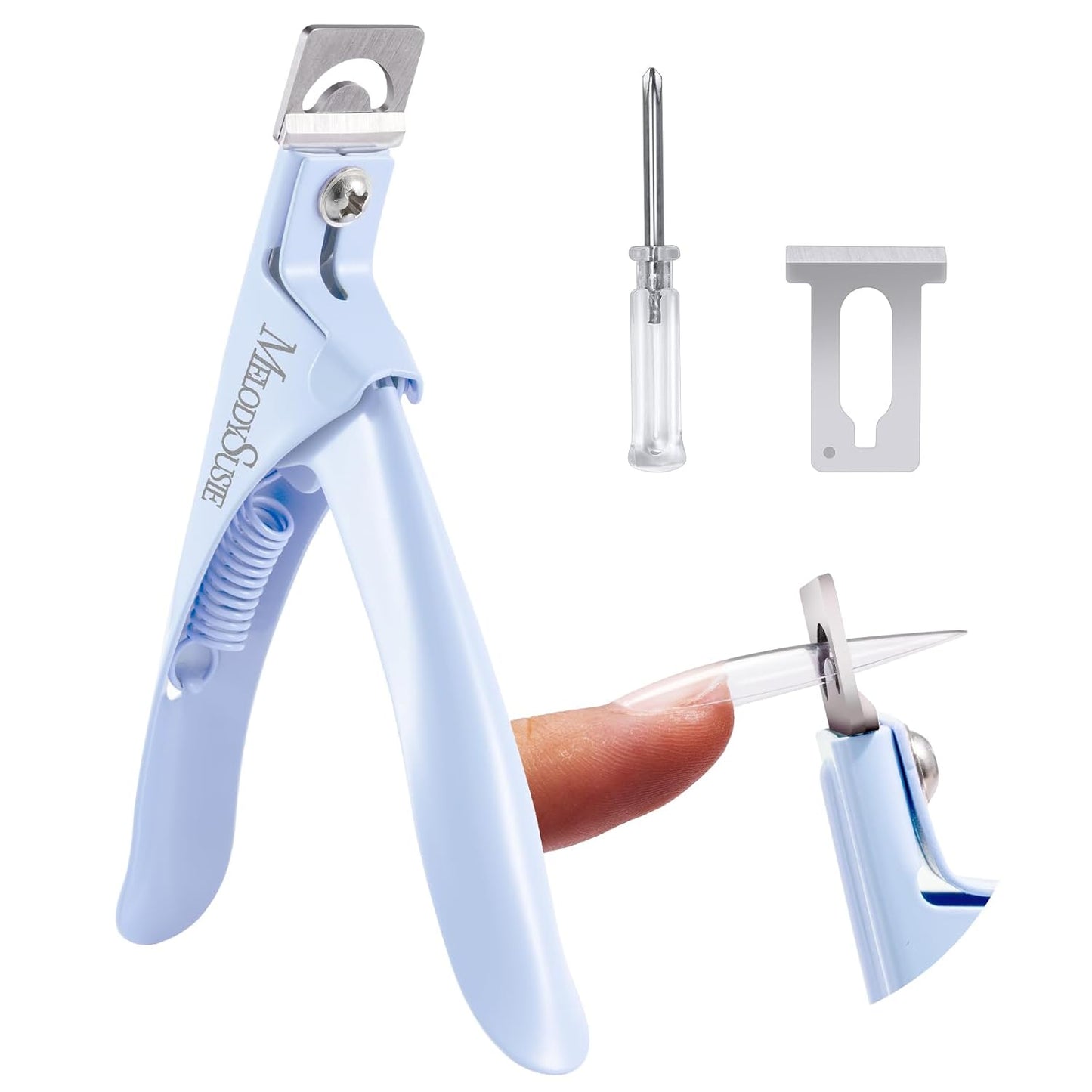 Acrylic Nail Clippers - Adjustable Stainless Steel Trimmer for Fake Nails | Manicure Tool in Plum