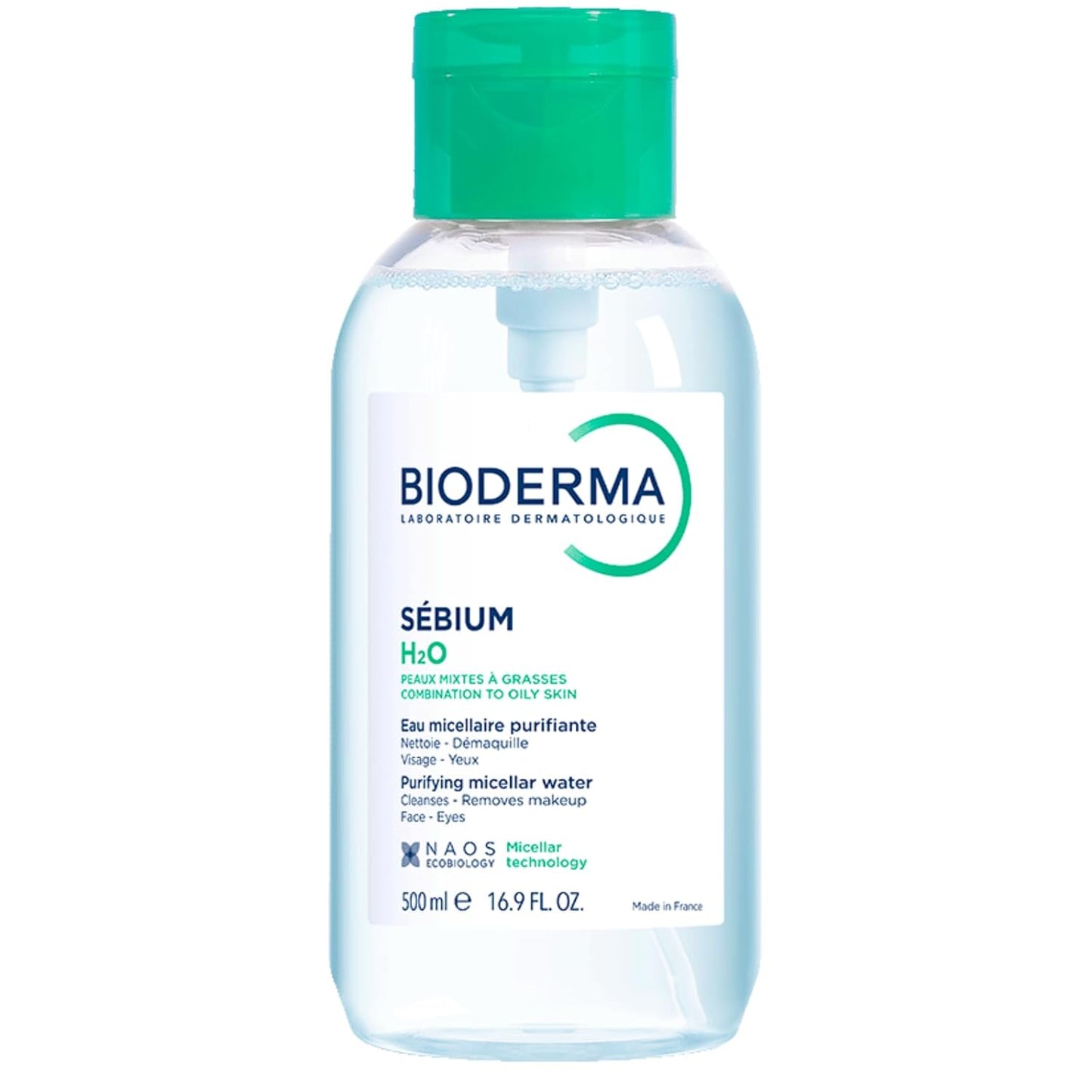 Bioderma Sébium H2O Micellar Water - Facial Cleanser & Makeup Remover for Oily Skin | 500ml