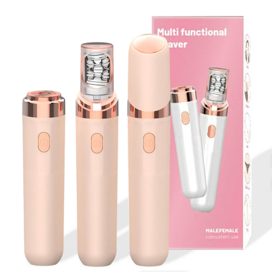 Lumisylk Pro 3.0 Epilator for Women Facial Epilator 2-in-1 Epilator Trimmer, Cordless Rechargeable Hair Removal for Upper Lip, Chin, Bikini & Legs, Wet & Dry Use Portable (Pink)