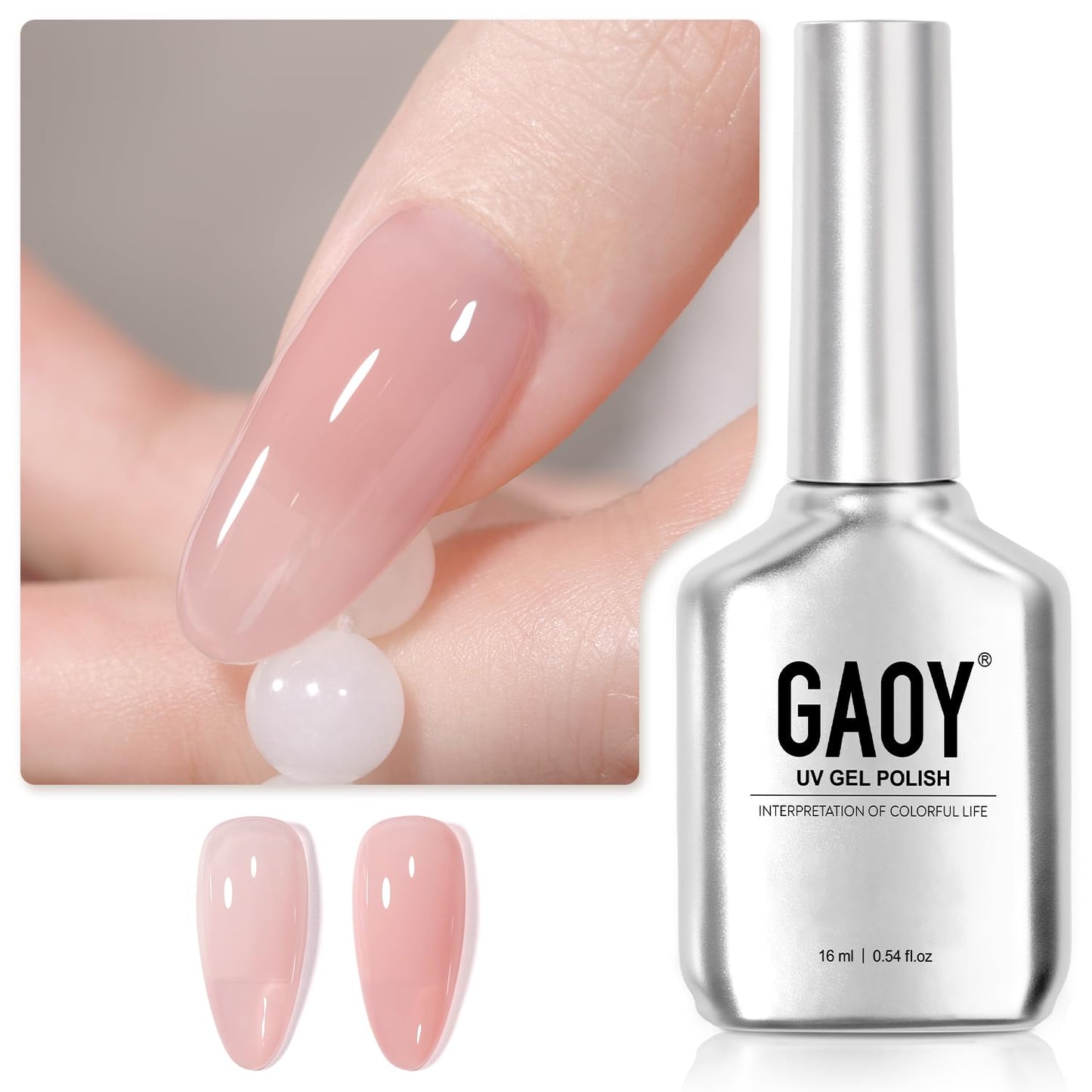 Pastel Gel Nail Polish - 16ml Pink Soak Off UV Light Cure Gel for Spring Summer | Macaron Baby Pink