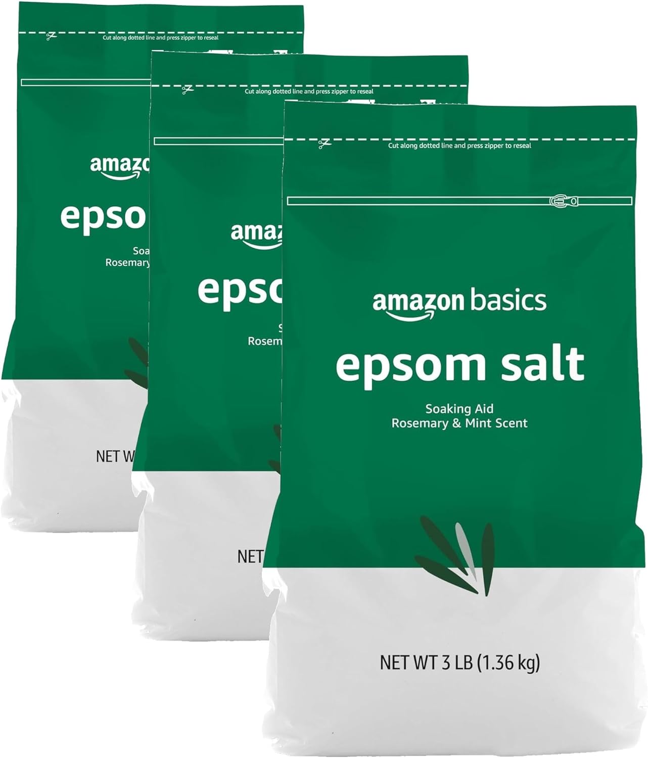 Epsom Salt Soak - Unscented Magnesium Sulfate for Muscle Relief | 3 lb Resealable Bag