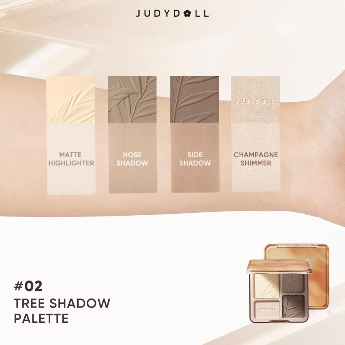 Highlight & Contour Palette - All-in-One Matte Face Makeup for Warm Skin Tones | Blendable Compact for Beginners