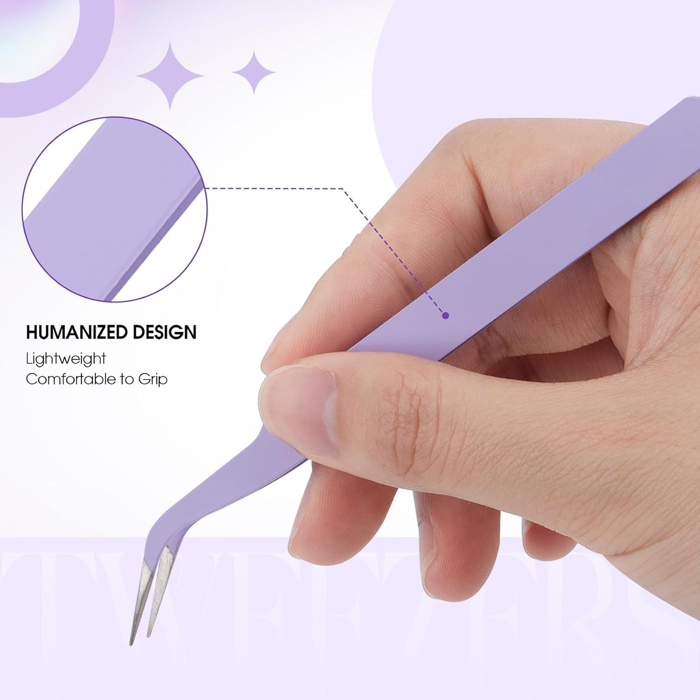 WENDY Lash Tweezers - Precision Stainless Steel Applicator Tool for Eyelash Extensions | Mega Volume, Home Use
