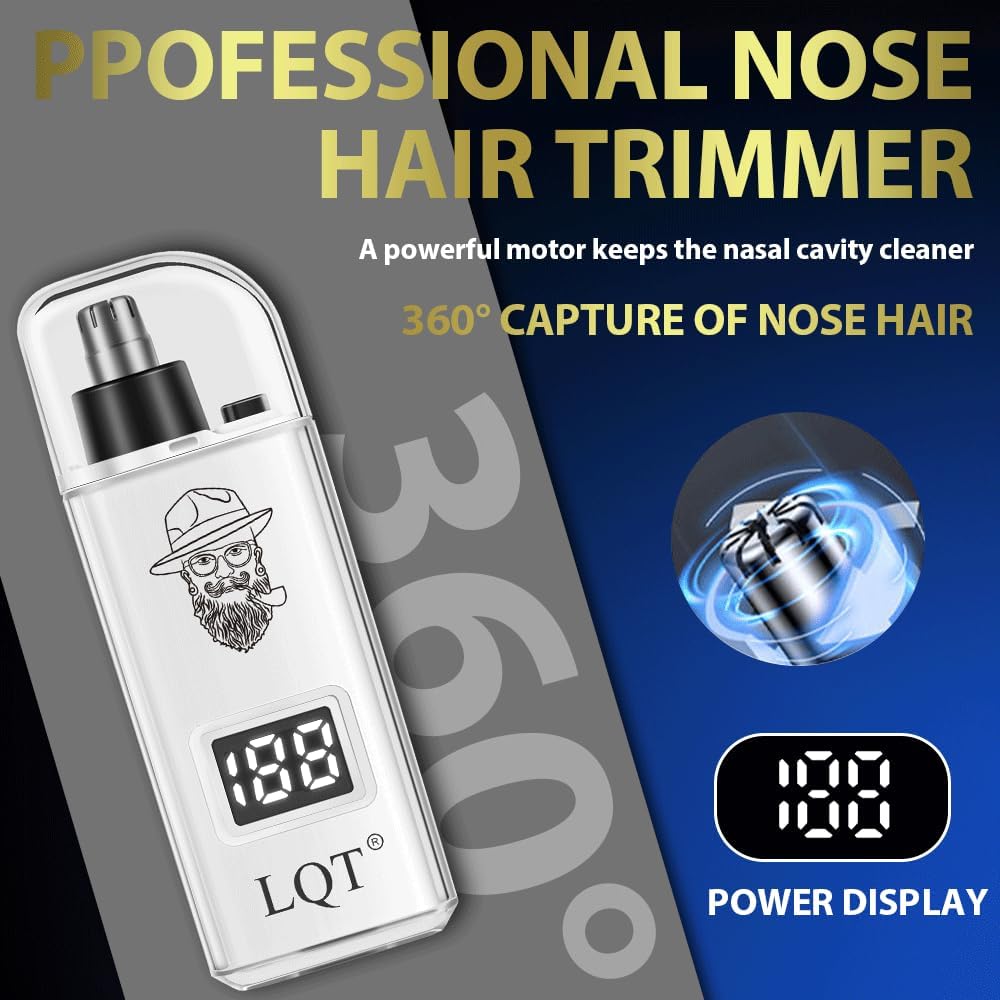 Hair Clippers for Men - 4-in-1 Cordless LED Display Set | Professional Beard Trimmer, Foil Shaver & Nose/Ear Hair Trimmer