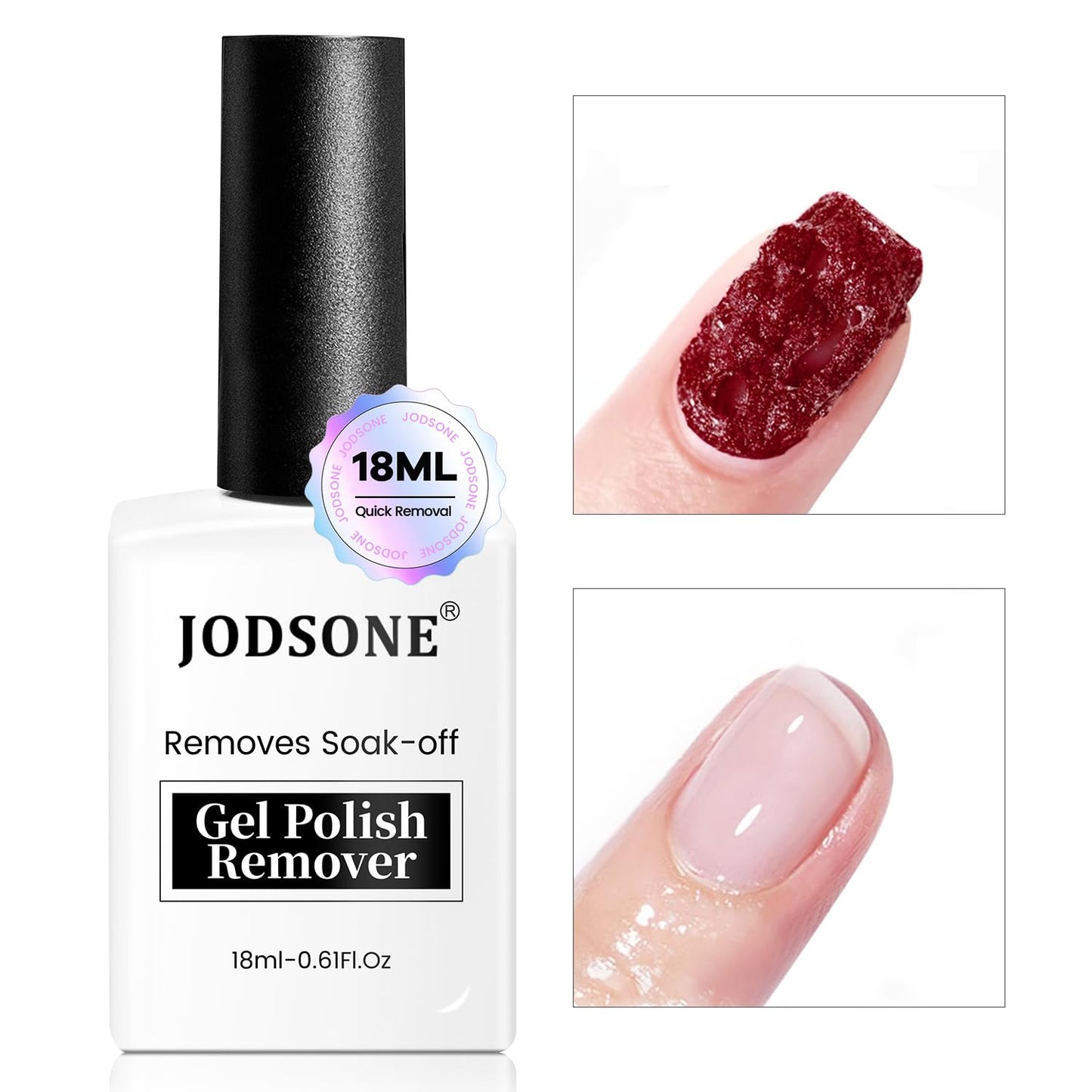 JODSONE Gel Nail Remover Set - 3Pcs 10ml Top & Base Coat for Quick Home Use | UV Light Curing Required