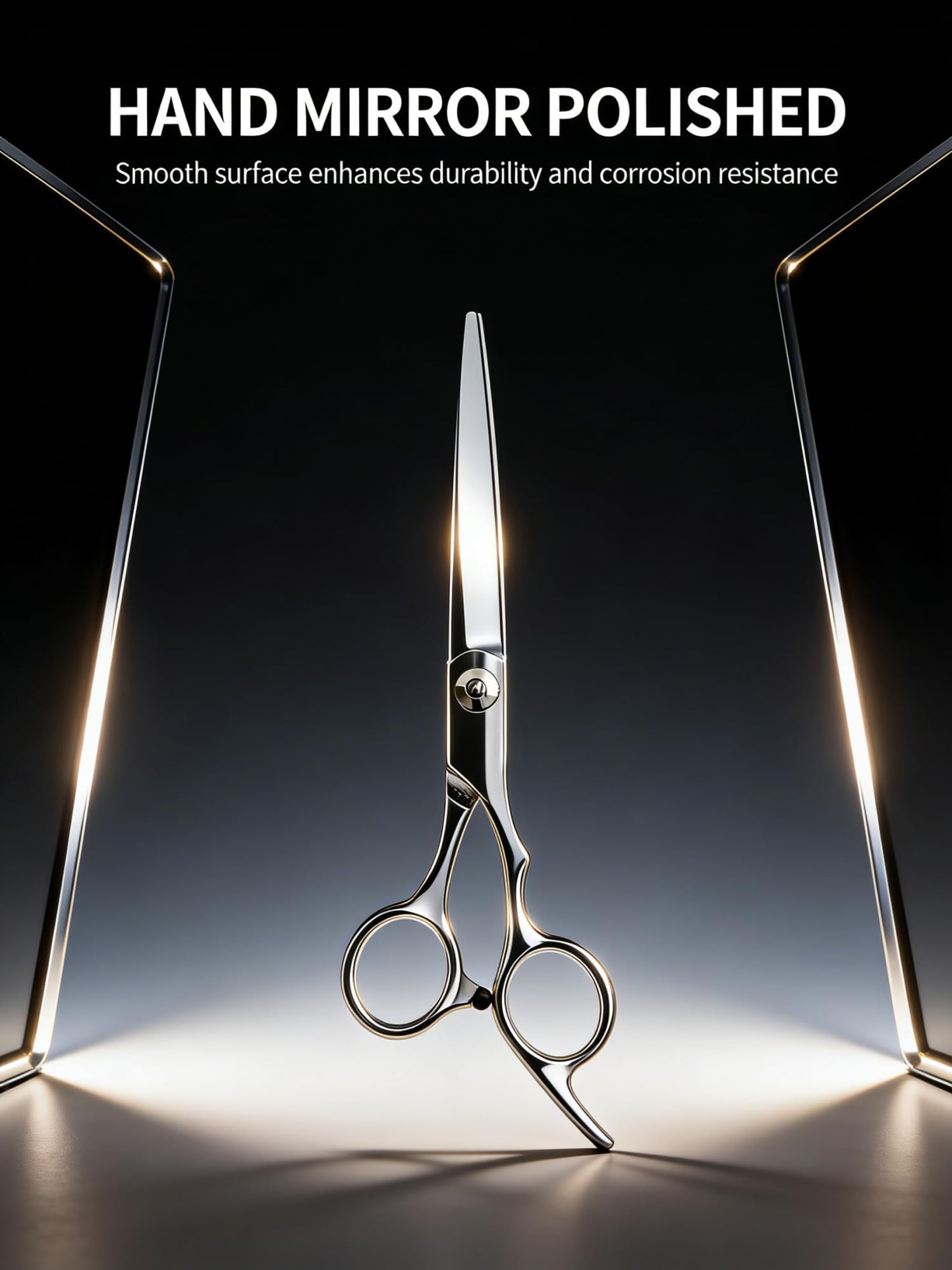 2-Pcs Hair Scissors Set, 6.5-inch Stainless Steel Hair Cutting Scissors Shears and 1 Comb for Pet, Men, Women