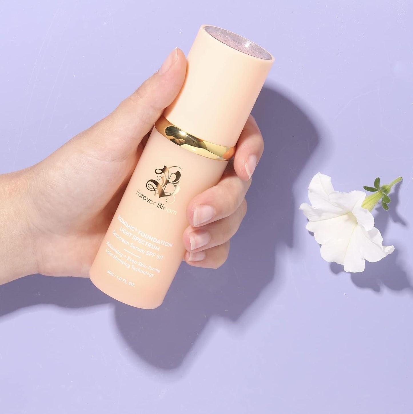 Bio Mimic Foundation - Lightweight SPF 50 Hydrating Makeup for Mature Sensitive Skin | Evens Tone & Conceals