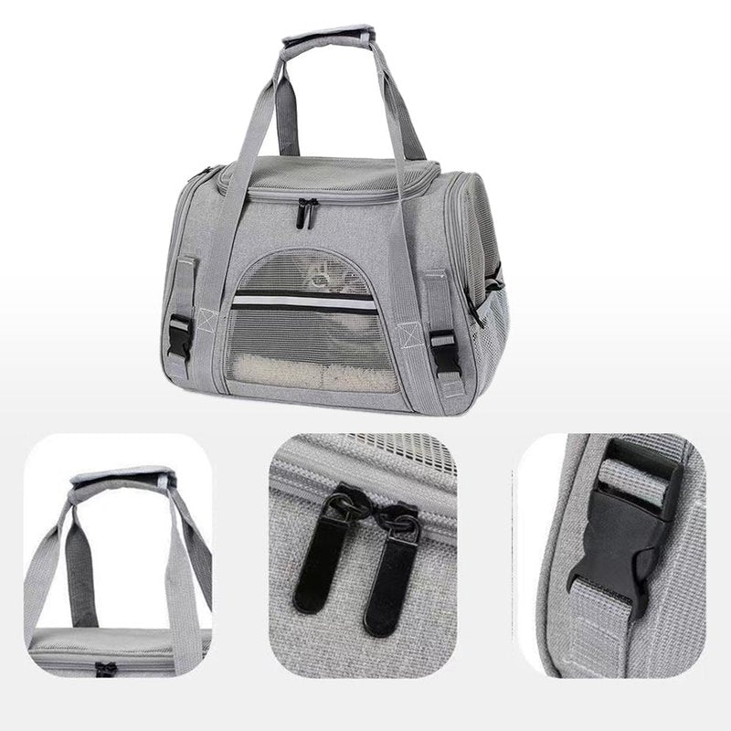 Cat Dog Carrier, Pet Travel Carrier for Small Dogs, Cat Carrying Case Collapsible Dog Carrier, Foldable Soft Sided Animal Carriers Puppy Carry (Black)
