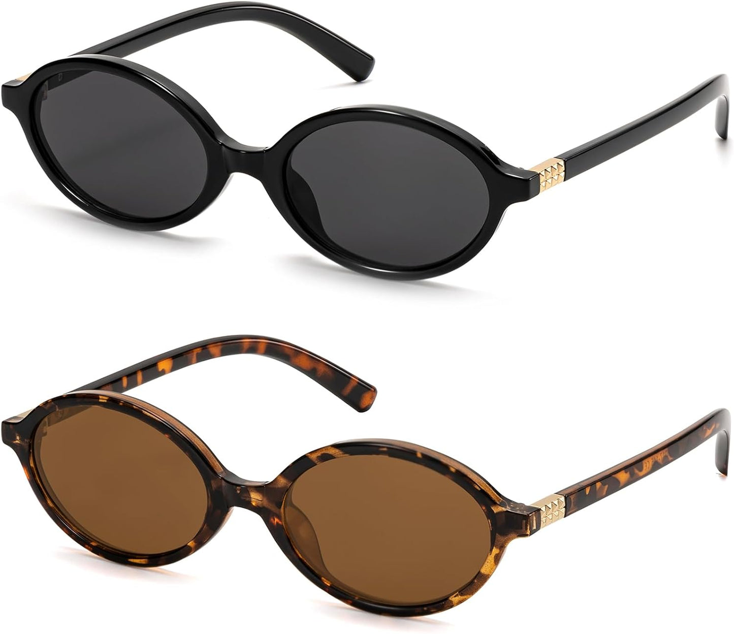 Retro Oval Sunglasses for Women - Vintage 90s Y2K Trendy Designer Eyewear | UV Protection