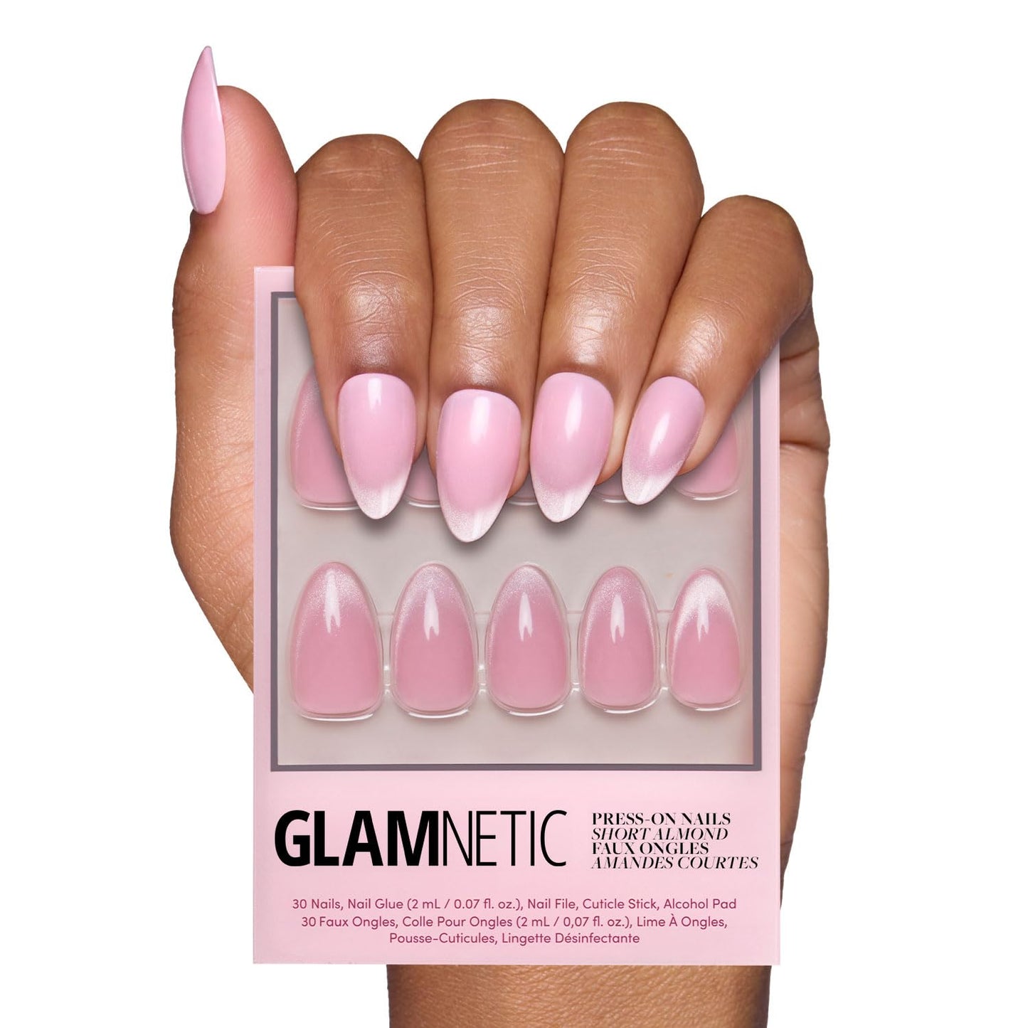 Glamnetic Press On Nails - Lush Coral | Short Oval Fake Nails with Glazed Finish | 30 Nail Kit in 15 Sizes