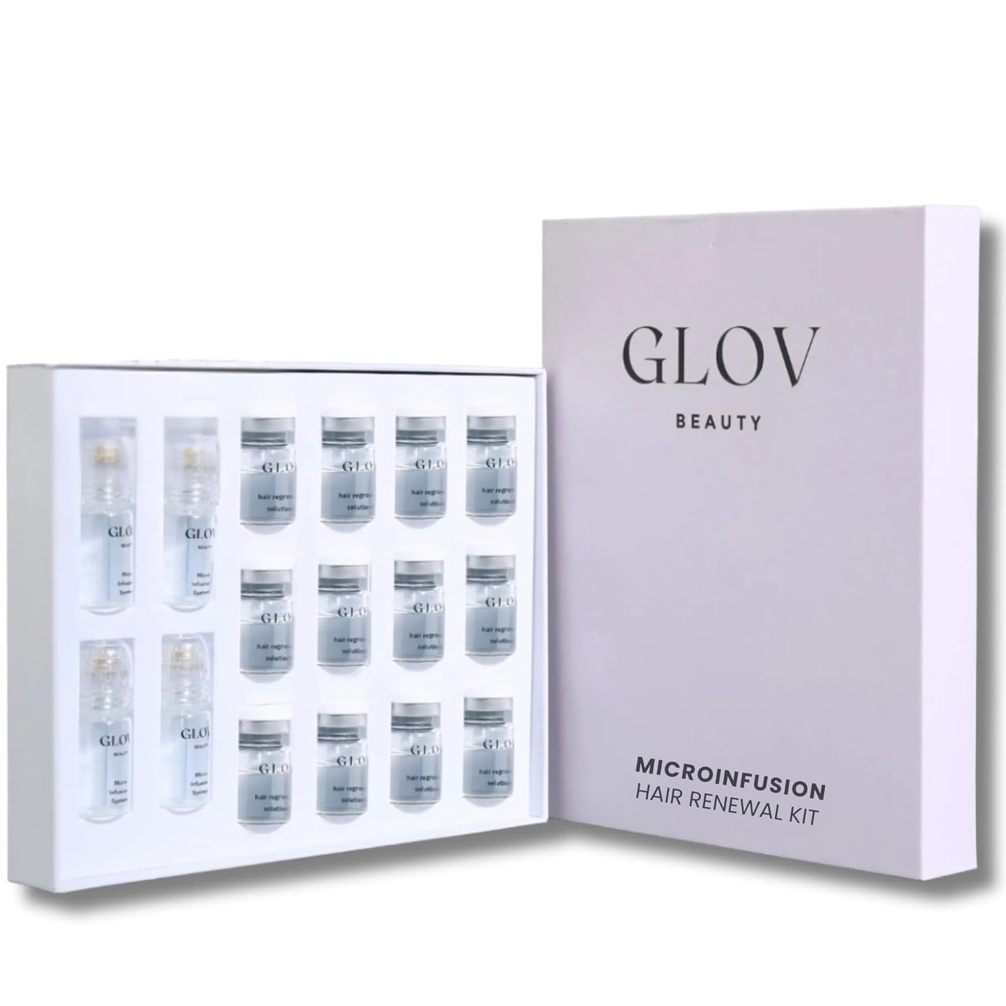 Micro Infusion Hair Renewal Kit - 0.25mm Gold Derma Stamp with Hyaluronic Acid & Peptide Serum | Hydrating Scalp Treatment for Thicker, Healthier Hair